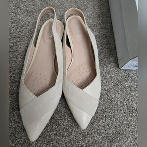 GEOX Charyssa Cream Slingback Women's Shoes 8.5m